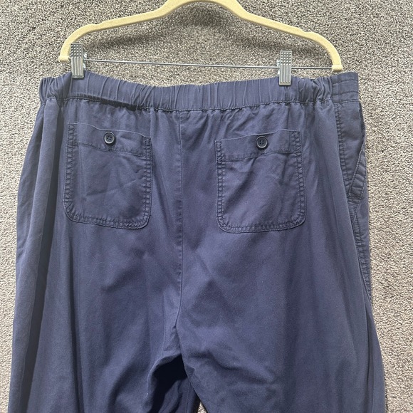 Talbots Cropped Comfort Pants Women 18WP Blue Pull On Drawstring - Picture 5 of 12